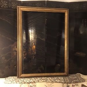 Custom made vintage wood black & gold gilt frame years of love,great condition